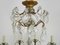 Lámpara de araña vintage de latón y vidrio, años 50, Imagen 5
