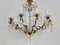 Vintage Chandelier in Brass and Glass Light, 1950s 3