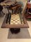 Rosewood Chess Table with Marble Top and Chess Set in Brass and Bronze, 1930s 5