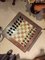 Palisander Schachtisch mit Marmorplatte und Schachspiel aus Messing & Bronze, 1930er 3