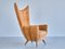 Armchair in Velvet and Fluted Walnut by Guglielmo Ulrich, Italy, 1940s, Image 3