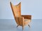 Armchair in Velvet and Fluted Walnut by Guglielmo Ulrich, Italy, 1940s 2