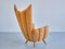 Armchair in Velvet and Fluted Walnut by Guglielmo Ulrich, Italy, 1940s 4