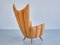 Armchair in Velvet and Fluted Walnut by Guglielmo Ulrich, Italy, 1940s, Image 4