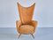 Armchair in Velvet and Fluted Walnut by Guglielmo Ulrich, Italy, 1940s, Image 1