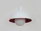 Lámpara colgante de metal blanco y rojo, años 80, Imagen 4
