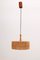 Vintage Hanging Lamp in Teak and Raffia from Temde, Germany, 1960s 1