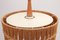Vintage Hanging Lamp in Teak and Raffia from Temde, Germany, 1960s 6