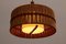 Vintage Hanging Lamp in Teak and Raffia from Temde, Germany, 1960s 5