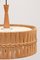 Vintage Hanging Lamp in Teak and Raffia from Temde, Germany, 1960s 11