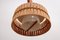 Vintage Hanging Lamp in Teak and Raffia from Temde, Germany, 1960s 7