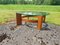 Vintage Round Side Table with Teak & Glass Plate 4