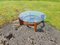 Vintage Round Side Table with Teak & Glass Plate 8