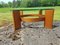 Vintage Round Side Table with Teak & Glass Plate, Image 2