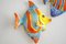 Mid-Century Fisch Wanddekoration aus Keramik, Italien, 1950er, 2er Set 3