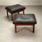 Vintage Rosewood and Leather Stools attributed to Finn Juhl, Denmark, 1960s, Set of 2 6