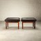 Vintage Rosewood and Leather Stools attributed to Finn Juhl, Denmark, 1960s, Set of 2 1