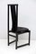 Black Lacquered Chairs with High Backrest attributed to Charles Rennie Mackintosh, 1979, Set of 4 6