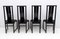 Black Lacquered Chairs with High Backrest attributed to Charles Rennie Mackintosh, 1979, Set of 4 7