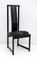 Black Lacquered Chairs with High Backrest attributed to Charles Rennie Mackintosh, 1979, Set of 4 2