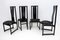 Black Lacquered Chairs with High Backrest attributed to Charles Rennie Mackintosh, 1979, Set of 4 1
