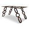 Mid-Century Brutalist Iron Chain Link Coffee Table, Image 1