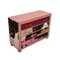 Dresser with Four Drawers in Pink Murano Glass and Cow Leather, 1980s 2