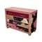 Dresser with Four Drawers in Pink Murano Glass and Cow Leather, 1980s 3