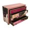 Dresser with Four Drawers in Pink Murano Glass and Cow Leather, 1980s 5