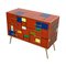 Dresser with Drawers in Red and Multicolored Murano Glass, 1980s 4
