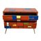 Dresser with Drawers in Red and Multicolored Murano Glass, 1980s 6