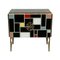 Two-Door Sideboard in Black Murano Glass with Multicolored Inserts, 1980s 1