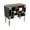 Two-Door Sideboard in Black Murano Glass with Multicolored Inserts, 1980s 2
