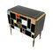 Two-Door Sideboard in Black Murano Glass with Multicolored Inserts, 1980s 5