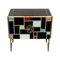 Two-Door Sideboard in Black Murano Glass with Multicolored Inserts, 1980s 3