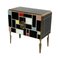 Two-Door Sideboard in Black Murano Glass with Multicolored Inserts, 1980s, Image 4