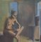 Françoise Gilot, Hammam Scene, Nude in the Bathroom, 1956, Original Drawing in Pastel 3