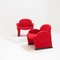 Rote Vintage Stühle im Stil von Pierre Paulin, 1970er, 2er Set 2