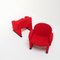 Chaises Vintage Rouges dans le style de Pierre Paulin, 1970s, Set de 2 4