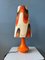 Lámpara de mesa era espacial naranja, años 70, Imagen 1