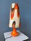 Lámpara de mesa era espacial naranja, años 70, Imagen 7