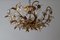 Lampada da soffitto con fiori dorati, Venezia, anni '80, Immagine 1