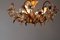 Venetian Gilded Flowers Ceiling Lamp, 1980s 15