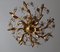 Venetian Gilded Flowers Ceiling Lamp, 1980s 5