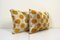 Yellow Ikat Velvet Polka Dot Cushion Covers, 2010s, Set of 2 3