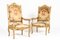 Französische Rengency Armlehnstühle aus vergoldetem Holz, 2er Set 8