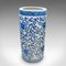 Vintage English Decorative Umbrella Stand, English, Blue & White, Ceramic, Hall, Planter, 1970, Image 2