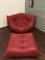 Red Leather Togo Corner Seat & Pouf by Michel Ducaroy for Ligne Roset, 1974, Set of 2 1