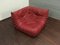 Red Leather Togo Corner Seat & Pouf by Michel Ducaroy for Ligne Roset, 1974, Image 14