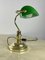 Ministerial Lampe aus Goldenem Metall & Farbigem Glas, Italien, 1980er 5